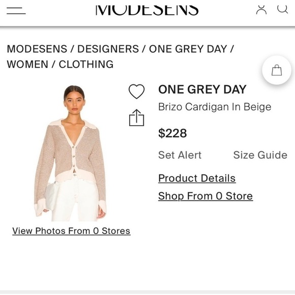 One Grey Day Brizo Houndstooth Cardigan Sweater In Beige - Picture 15 of 15